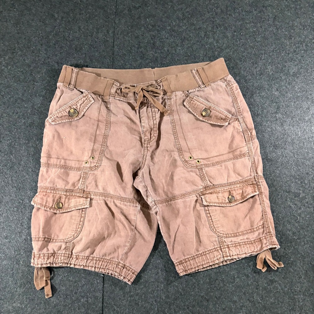Faded Glory Cargo Shorts Mens 12 Brown Chocolate Fudge Utility Gorpcore Y2K 00s